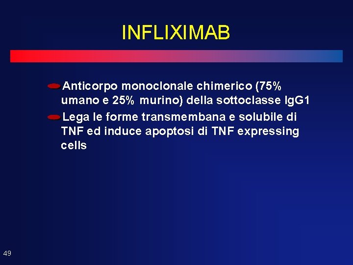 INFLIXIMAB Anticorpo monoclonale chimerico (75% umano e 25% murino) della sottoclasse Ig. G 1