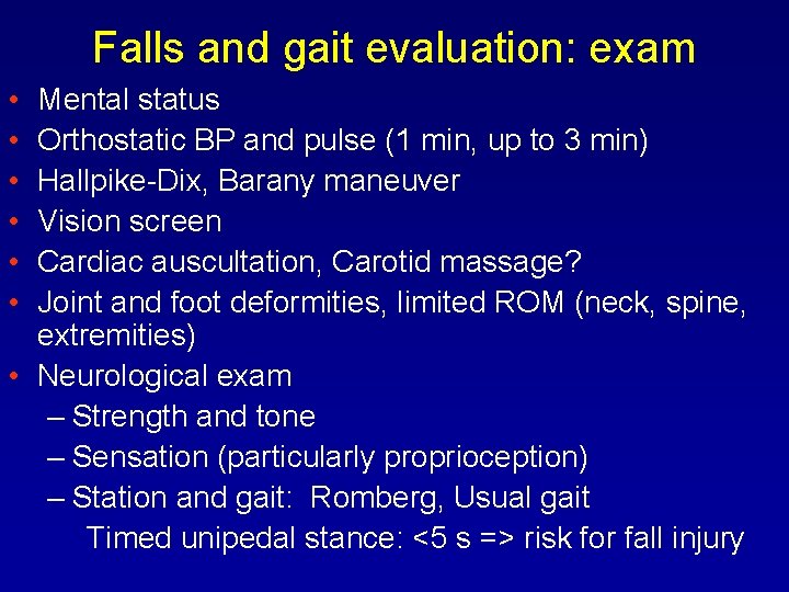 Balance and Gait Disorders in Older Adults Neil