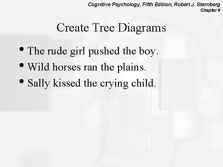 Cognitive Psychology, Fifth Edition, Robert J. Sternberg Chapter 9 Create Tree Diagrams • The