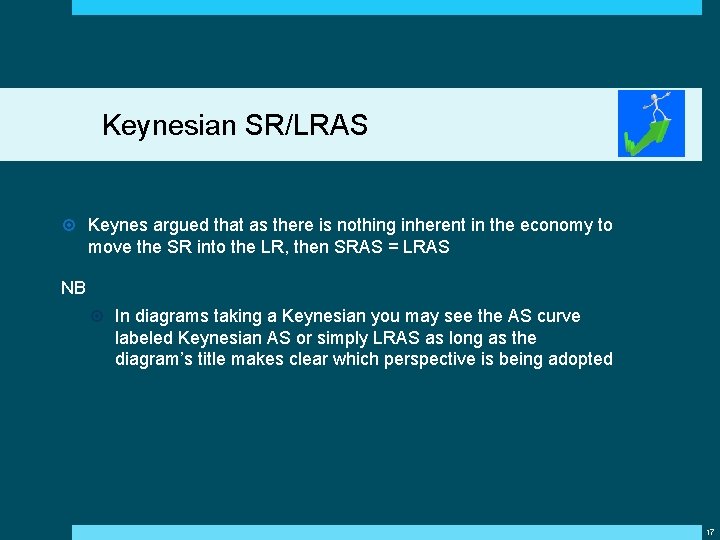 Keynesian SR/LRAS Keynes argued that as there is nothing inherent in the economy to Keynesian SR/LRAS Keynes argued that as there is nothing inherent in the economy to