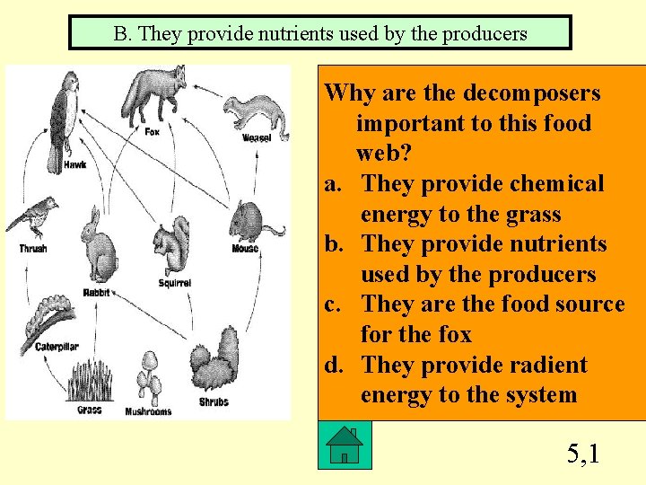 B. They provide nutrients used by the producers Why are the decomposers important to