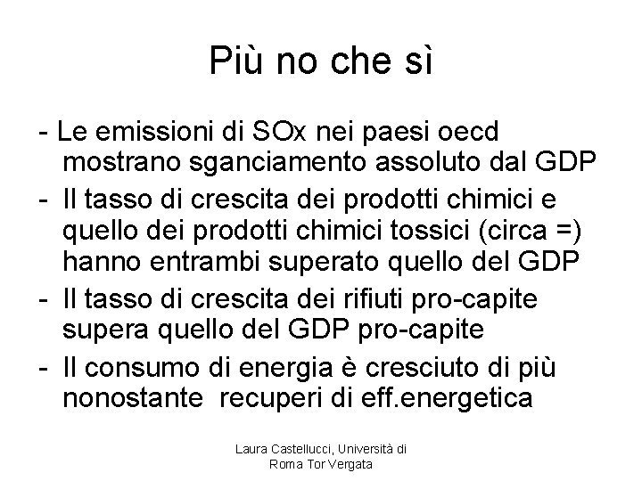 Più no che sì - Le emissioni di SOx nei paesi oecd mostrano sganciamento