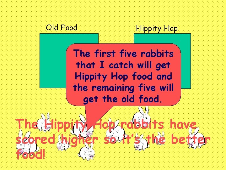 Old Food Hippity Hop The first five rabbits that I catch will get Hippity