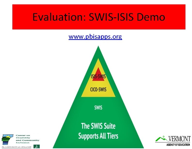 Evaluation: SWIS-ISIS Demo www. pbisapps. org 