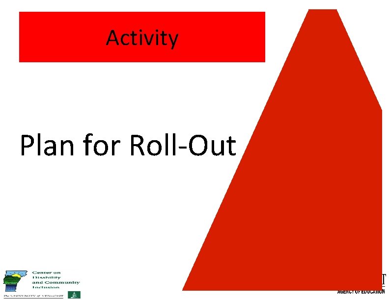 Activity Plan for Roll-Out 