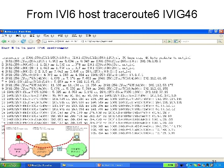 From IVI 6 host traceroute 6 IVIG 46 31 