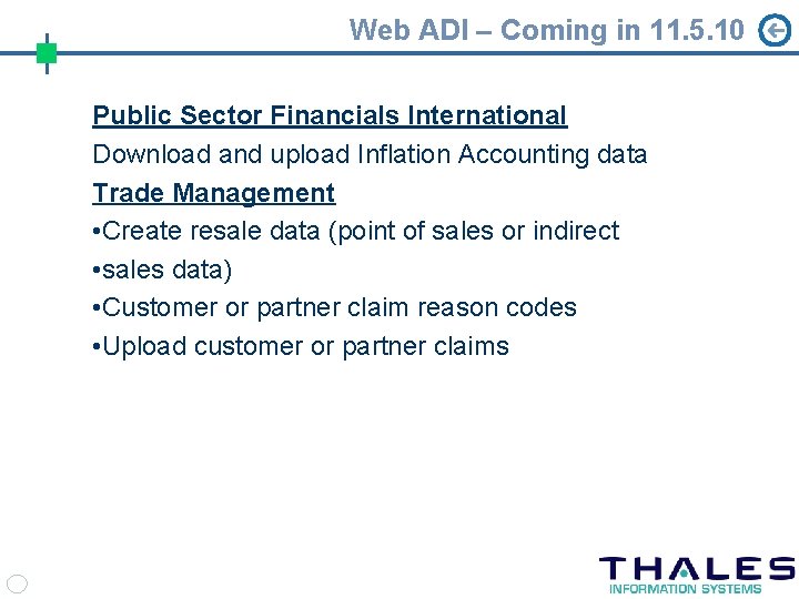 Web ADI – Coming in 11. 5. 10 Public Sector Financials International Download and