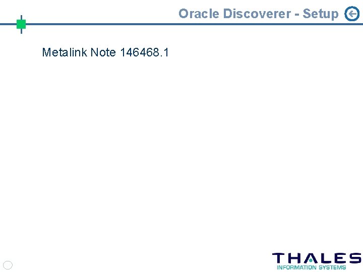 Oracle Discoverer - Setup Metalink Note 146468. 1 