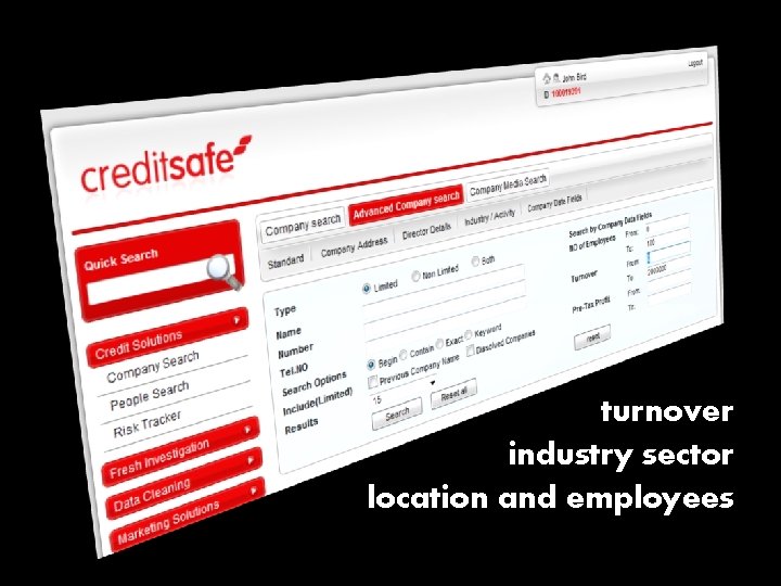 turnover industry sector location and employees 