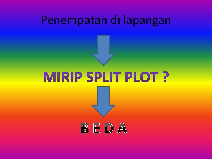 Penempatan di lapangan B E D A 