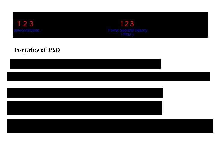 Properties of PSD 