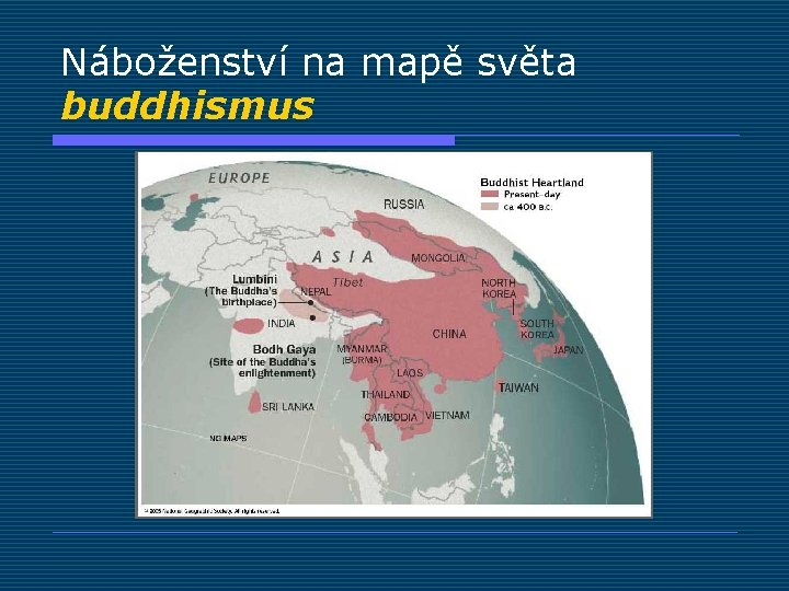 Náboženství na mapě světa buddhismus 