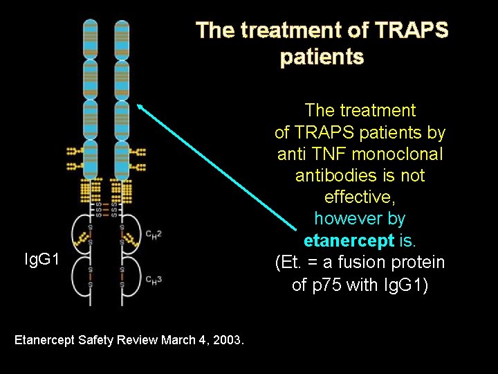 The treatment of TRAPS patients Ig. G 1 Etanercept Safety Review March 4, 2003.