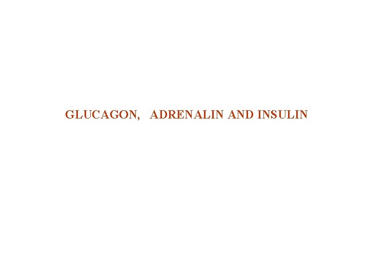 GLUCAGON, ADRENALIN AND INSULIN 