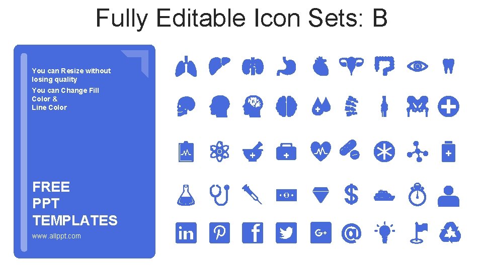 Fully Editable Icon Sets: B You can Resize without losing quality You can Change