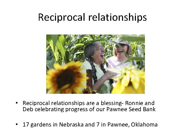 Reciprocal relationships • Reciprocal relationships are a blessing- Ronnie and Deb celebrating progress of