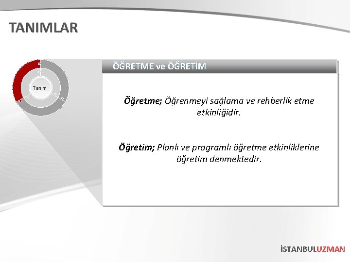 ÖĞRETME ve ÖĞRETİM Tanım Öğretme; Öğrenmeyi sağlama ve rehberlik etme etkinliğidir. Öğretim; Planlı ve