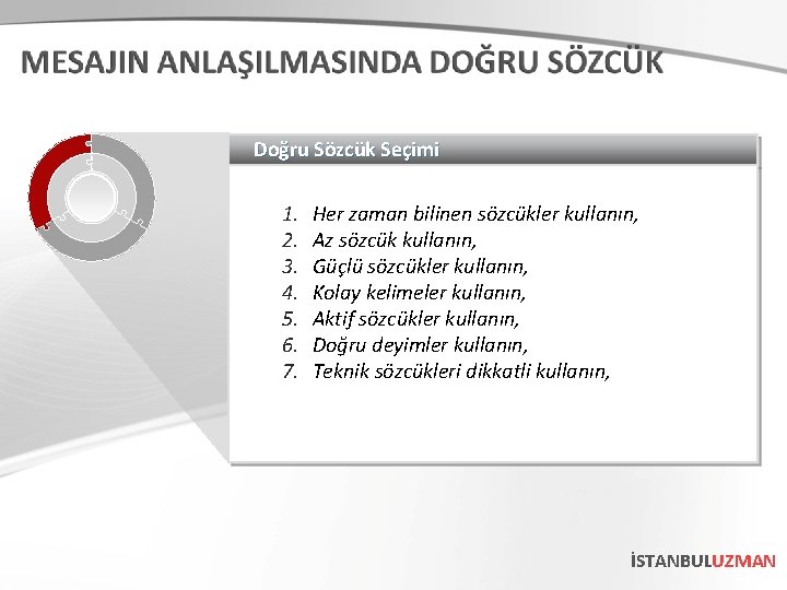 Doğru Sözcük Seçimi 1. 2. 3. 4. 5. 6. 7. Her zaman bilinen sözcükler