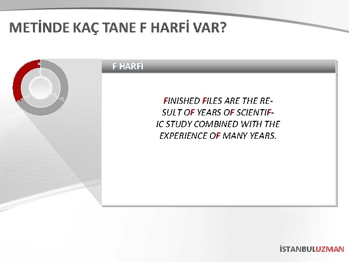 F HARFİ FINISHED FILES ARE THE RESULT OF YEARS OF SCIENTIFIC STUDY COMBINED WITH