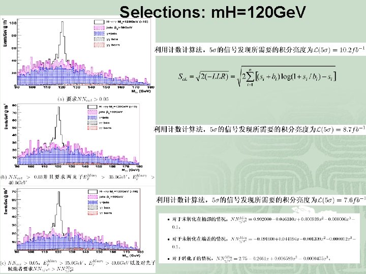 Selections: m. H=120 Ge. V 