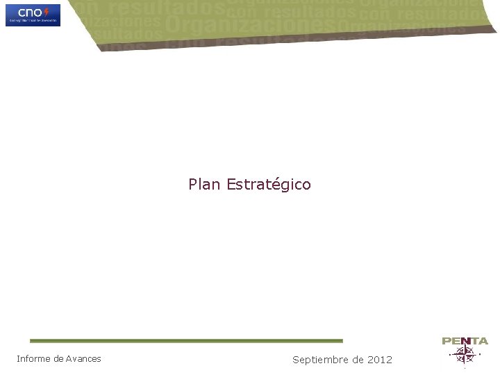 Plan Estratégico Informe de Avances Septiembre de 2012 