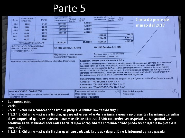 Parte 5 Carta de porte de marzo del 2017 • • • Con mercancías