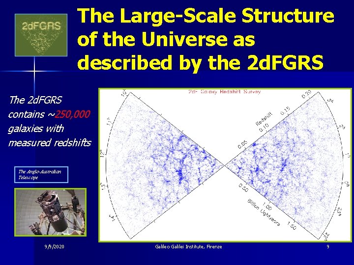 The Large-Scale Structure of the Universe as described by the 2 d. FGRS The