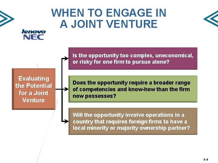 WHEN TO ENGAGE IN A JOINT VENTURE Is the opportunity too complex, uneconomical, or