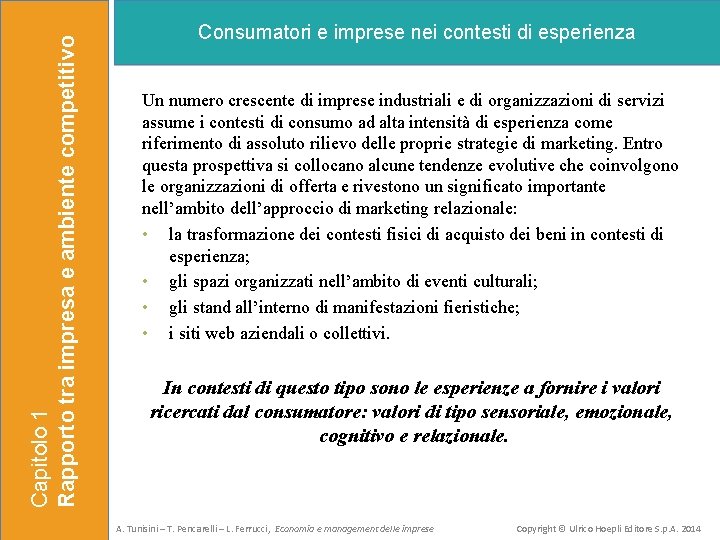 Capitolo 1 Rapporto tra impresa e ambiente competitivo Consumatori e imprese nei contesti di