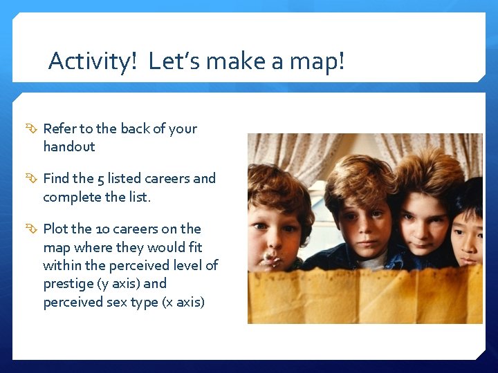 Activity! Let’s make a map! Refer to the back of your handout Find the