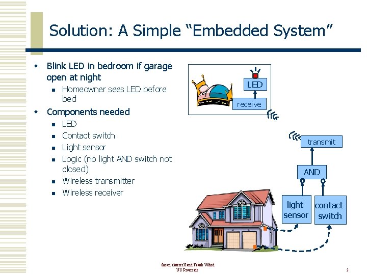 Solution: A Simple “Embedded System” w Blink LED in bedroom if garage open at