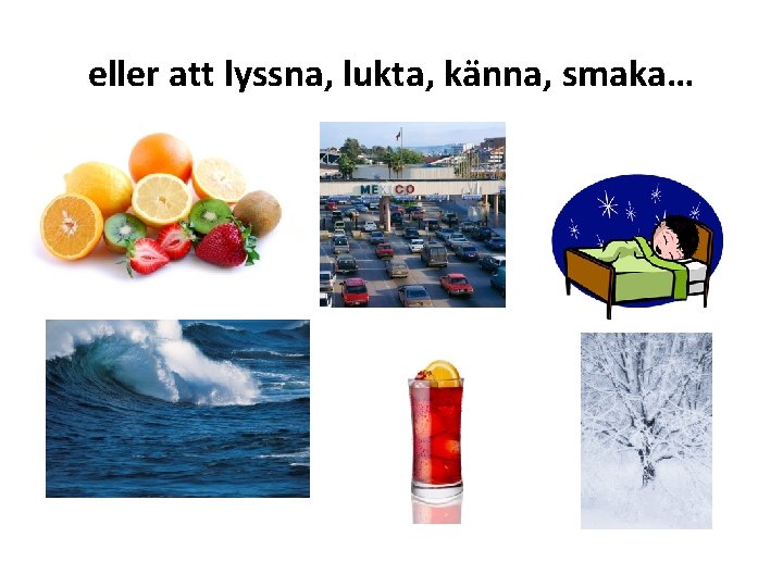 eller att lyssna, lukta, känna, smaka… 