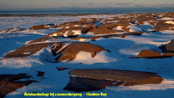 Rotslandschap bij zonsondergang - Hudson Bay 