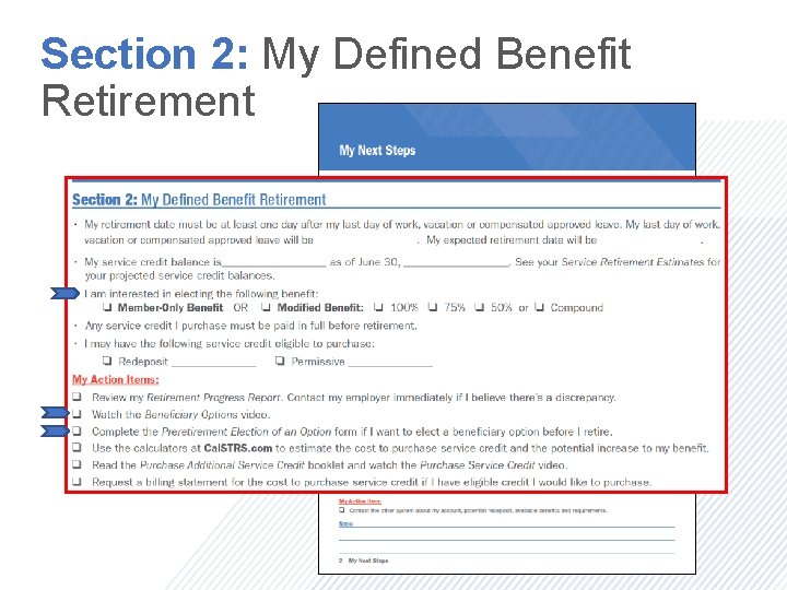 Section 2: My Defined Benefit Retirement 