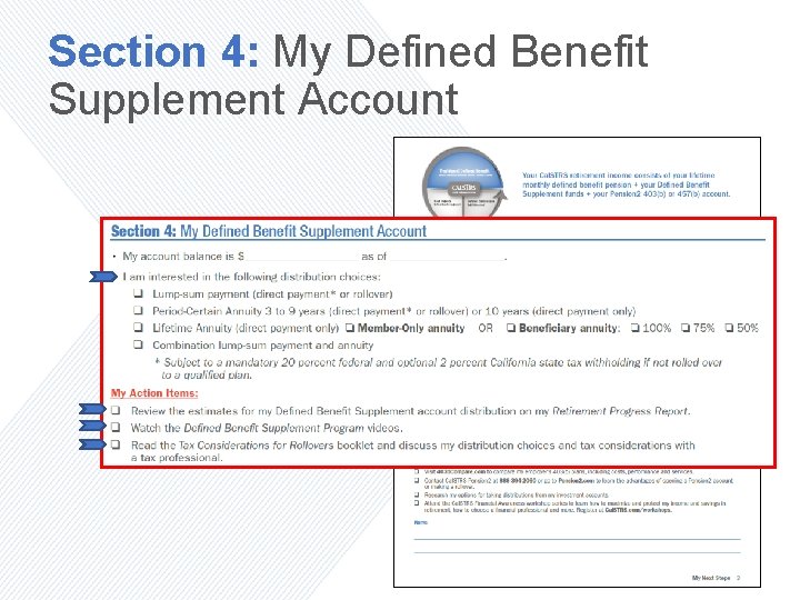 Section 4: My Defined Benefit Supplement Account 