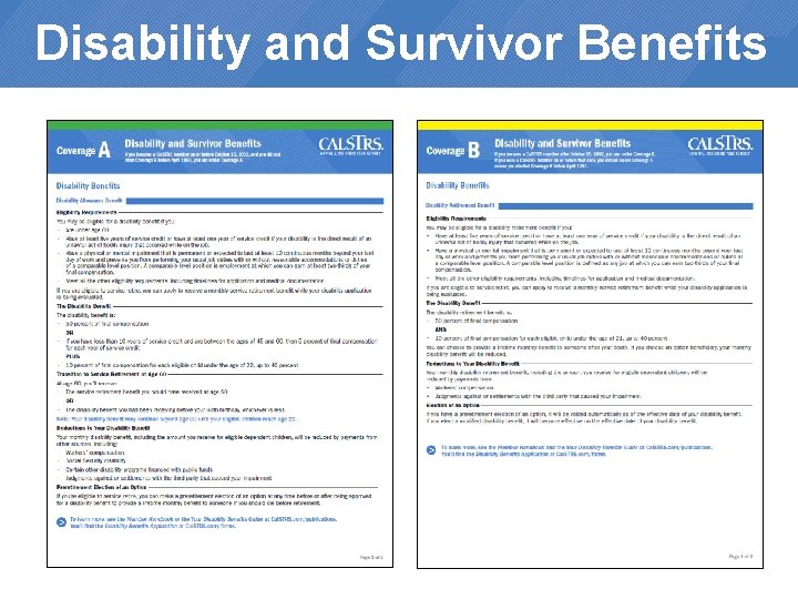 Disability and Survivor Benefits 