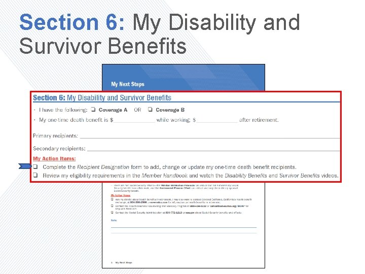 Section 6: My Disability and Survivor Benefits 
