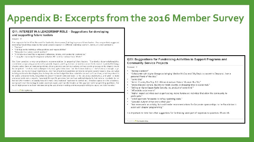 Appendix B: Excerpts from the 2016 Member Survey 