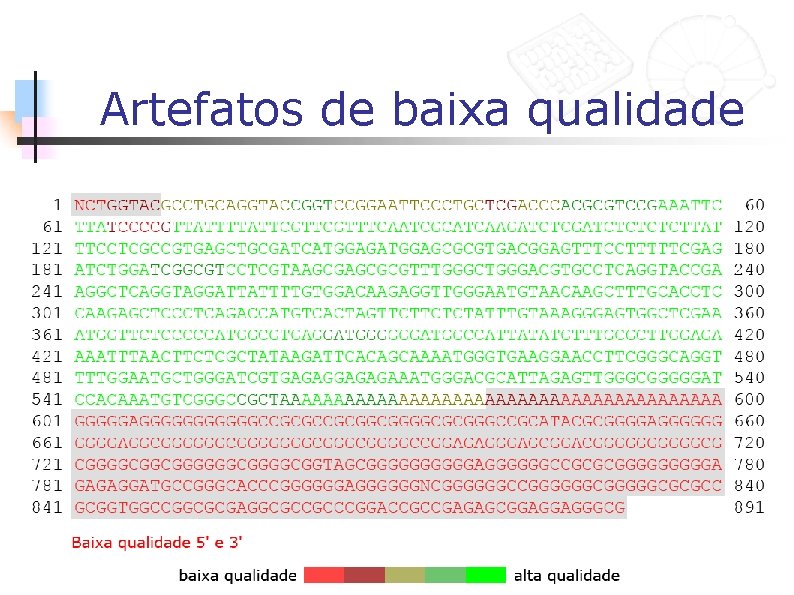 Artefatos de baixa qualidade 