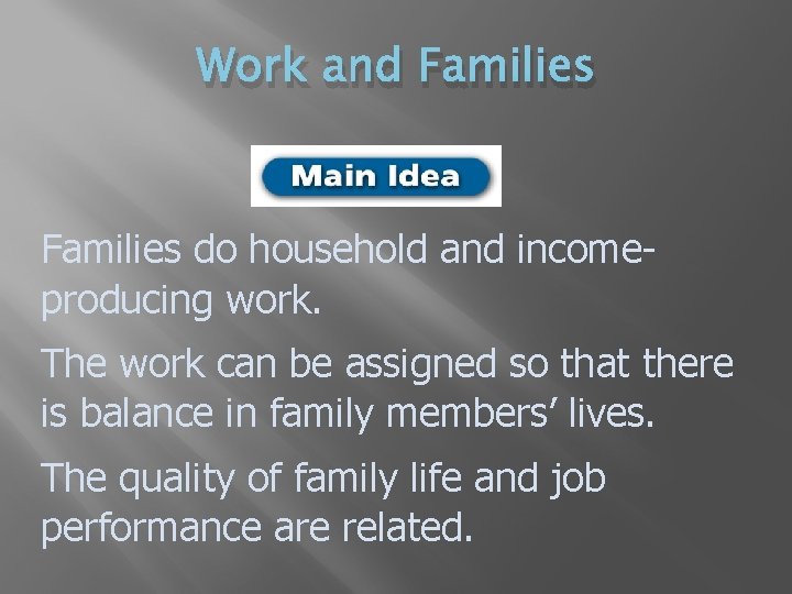 BALANCE WORK AND FAMILY LIFE Chapter 12 WORK