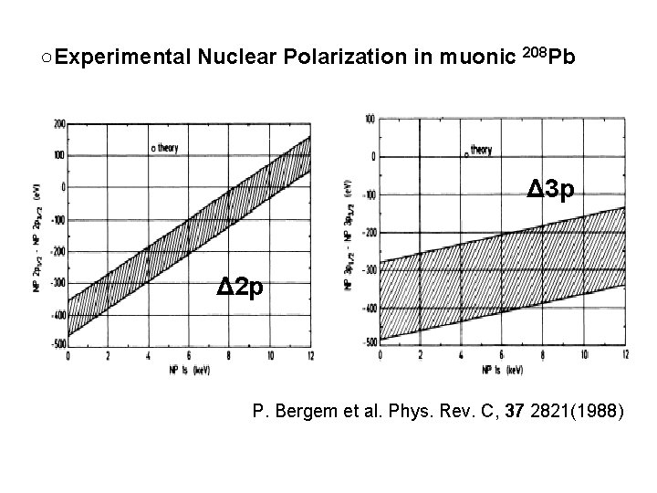 ○Experimental Nuclear Polarization in muonic 208 Pb Δ 3 p Δ 2 p P.