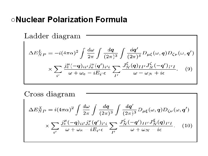 ○Nuclear Polarization Formula 