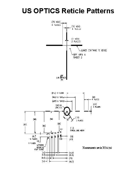 US OPTICS Reticle Patterns 
