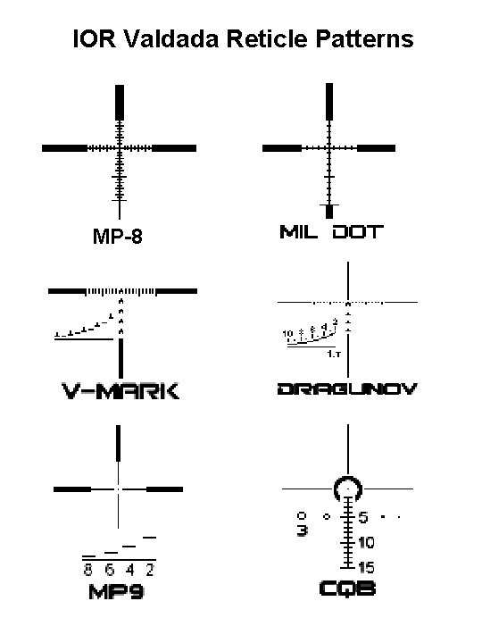 IOR Valdada Reticle Patterns MP-8 