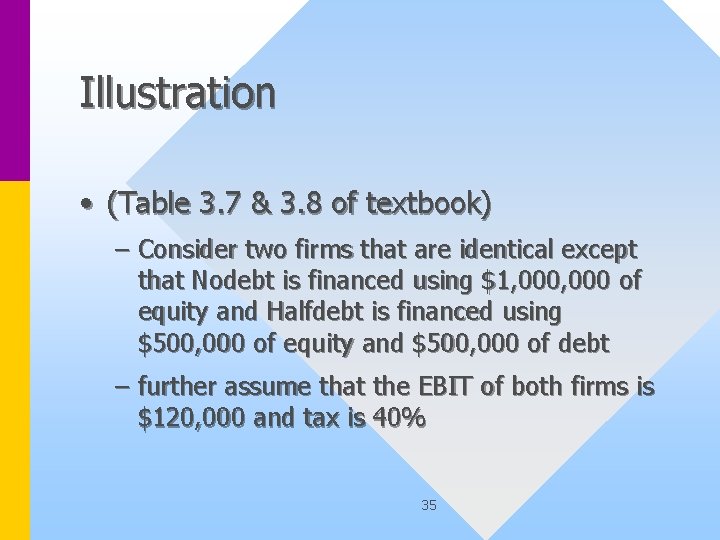 Illustration • (Table 3. 7 & 3. 8 of textbook) – Consider two firms
