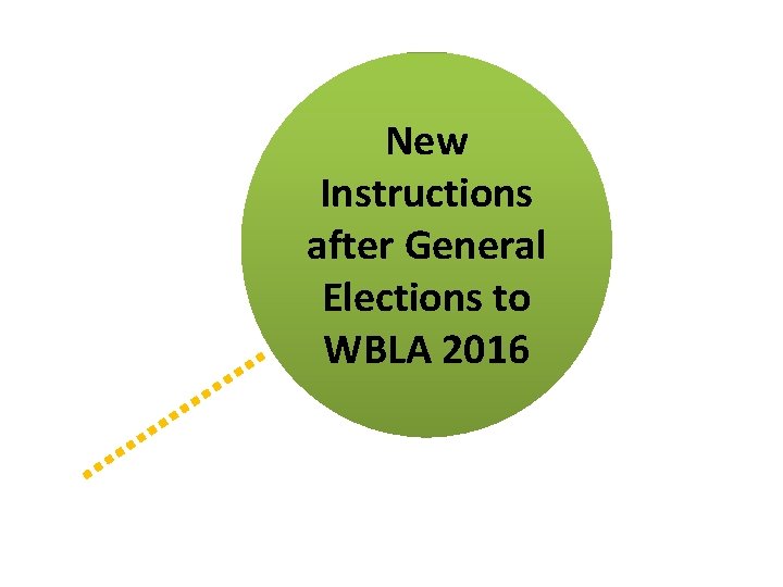 New Instructions after General Elections to WBLA 2016 