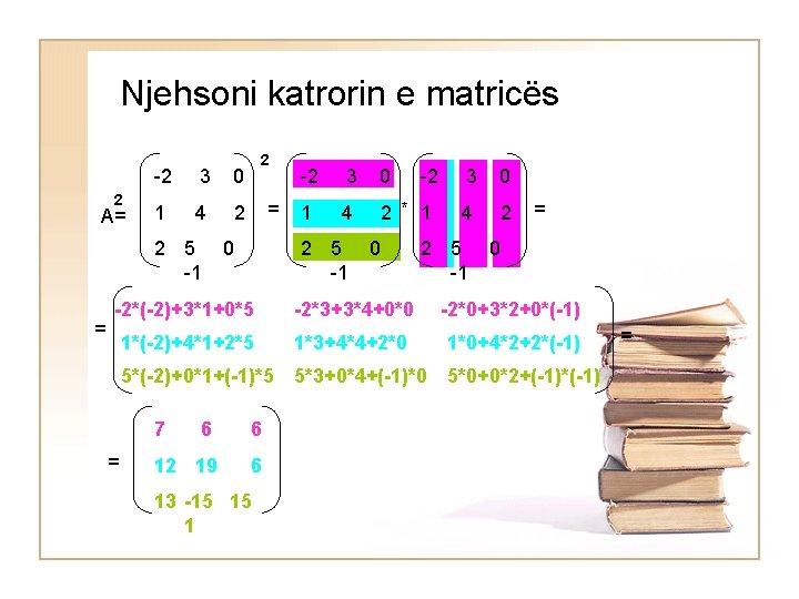 Njehsoni katrorin e matricës 2 A= -2 3 0 1 4 2 2 5