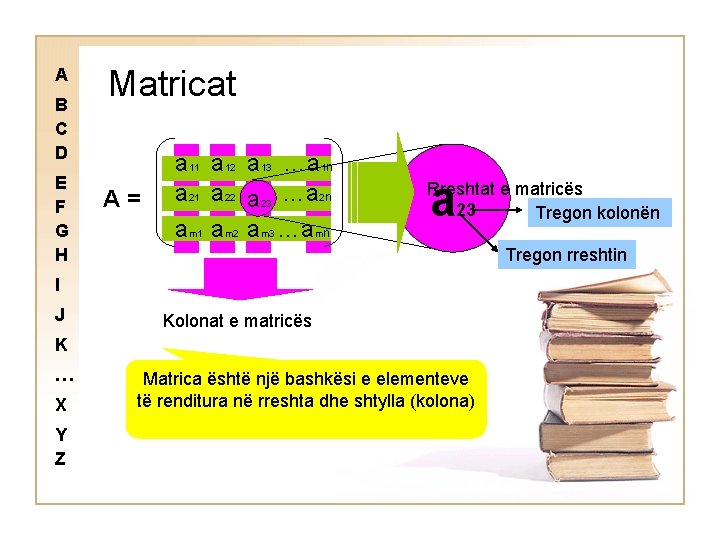 A B C D E F G H Matricat A= a 11 a 12