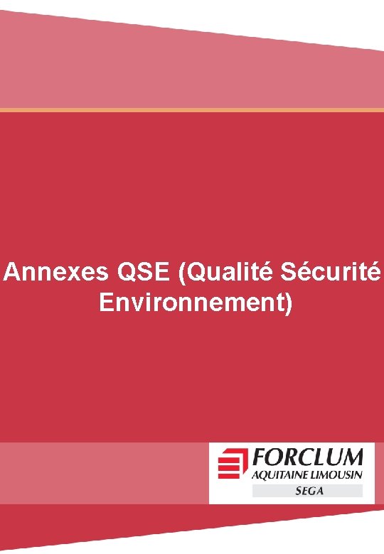 Annexes QSE (Qualité Sécurité Environnement) 