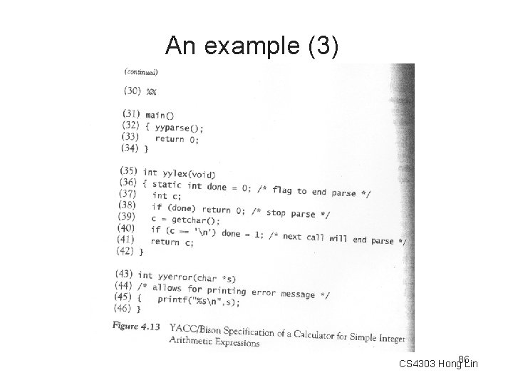 An example (3) CS 4303 Hong 86 Lin 
